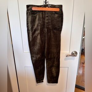 NYC velvet olive green skinny pants